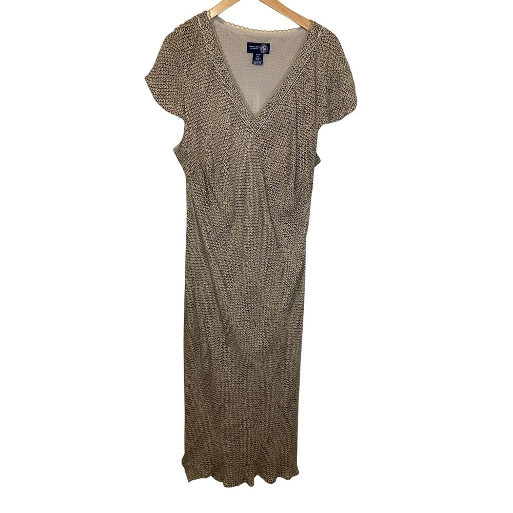 Venezia Jeans Co Silk 90's Y2K Style V Neck Short Sleeve Midi Dress Size 22/24
